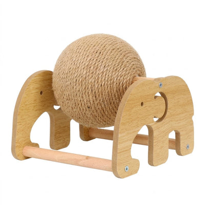 Vexnaluro Natural Wood & Sisal Interactive Scratcher