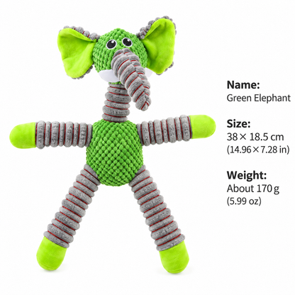 Vexnaluro Tug & Squeak Elephant Chew Toy