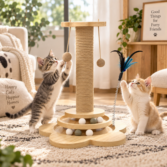 Vexnaluro WhiskerBloom Interactive Cat Scratching & Play Tower