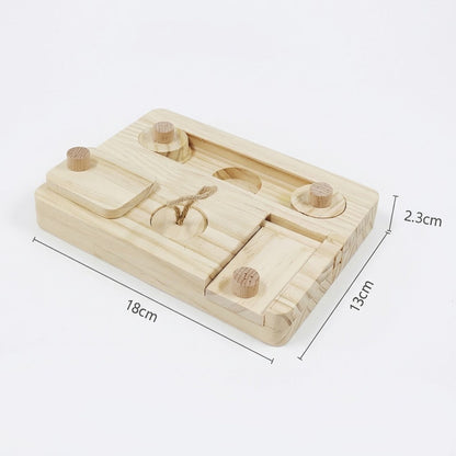 Vexnaluro Premium Natural Wood Small Pet Foraging Puzzle