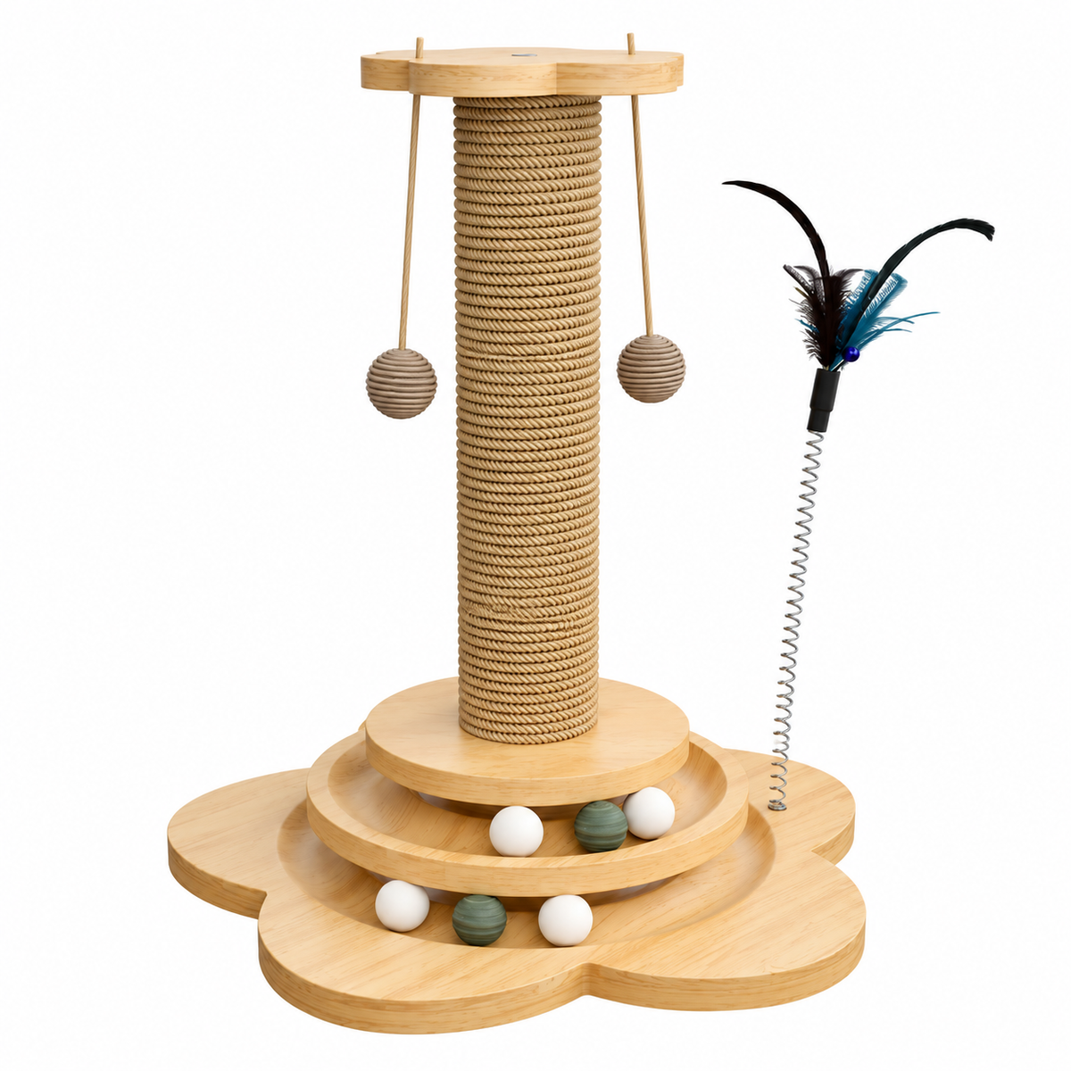 Vexnaluro WhiskerBloom Interactive Cat Scratching & Play Tower