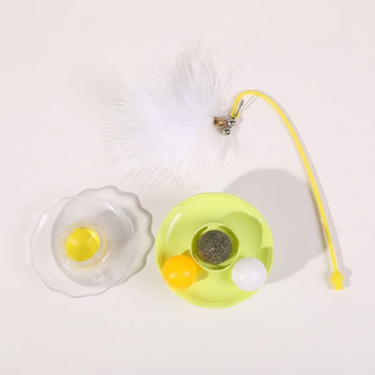 Vexnaluro 360° Interactive Catnip Toy with Feather & Bell