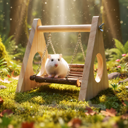 Vexnaluro Woodland Swing — Natural Wooden Swing & Perch