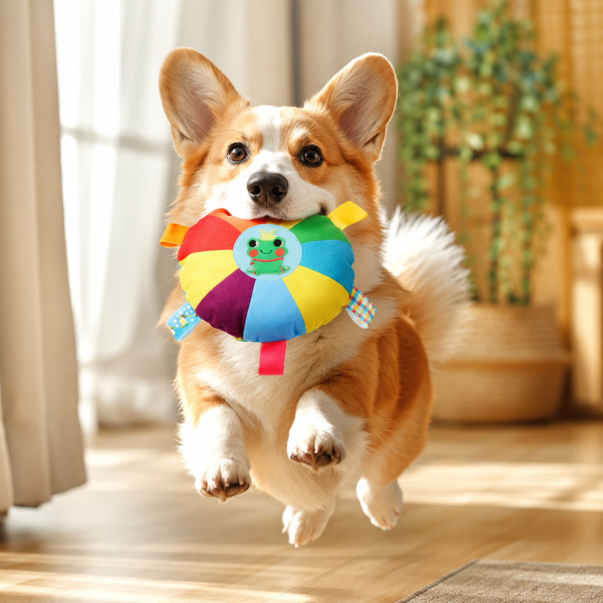Vexnaluro PawJoy Rainbow Tug & Toss Dog Disc