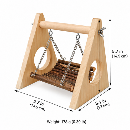 Vexnaluro Woodland Swing — Natural Wooden Swing & Perch